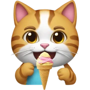 cat eating ice cream sticker