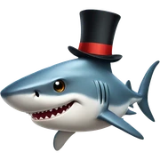 Shark with a top hat sticker