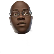 boy with glasses looking out sticker