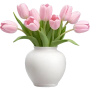 Light pink tulips in white vase sticker