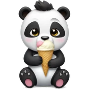 Panda eating ice cream sticker