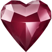 Burgundy heart-shaped diamond sticker