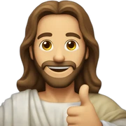 Jesus christ smiling thumbs up sticker