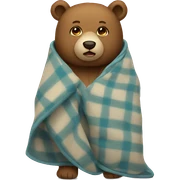 bear cozy in blanket sticker