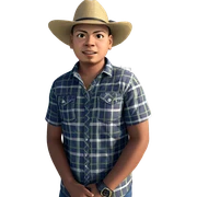 boy in plaid shirt outdoors sticker