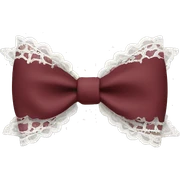 Burgundy bow with white lace sticker
