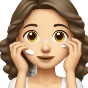 Brunette Girl applying face cream  sticker