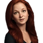 realistic portrait of redhead sticker