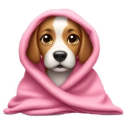 cute dog with a pink blanket sticker