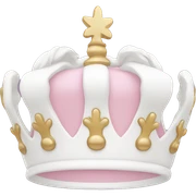 White and pastel pink crown sticker