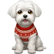 Maltese dog in Christmas sweater  sticker