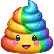 Rainbow poop sticker