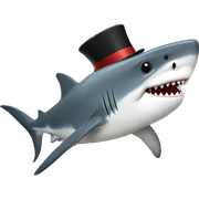 Shark with a top hat sticker