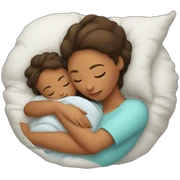 a mother sleeping with her child sticker