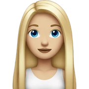 blonde girl with straight hair and blue eyes  sticker
