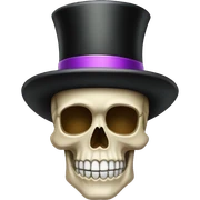 Skull emoji with top hat sticker