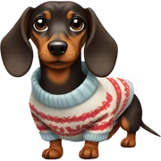 Dachshund in sweater sticker