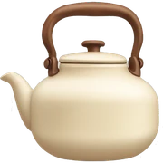 Cream colored heart shaped kettle sticker