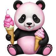 Panda eating ice cream sticker
