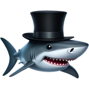 Shark with a top hat sticker
