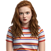 portrait of a girl with stripes sticker