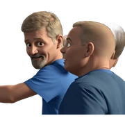 boys in blue shirts together sticker