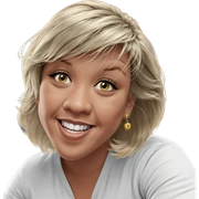 smiling blonde girl with earrings sticker