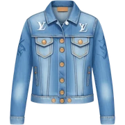 Louis Vuitton, womens denim jacket, isolated  sticker