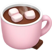 Light Pink mug of hot chocolate with marshmallows  sticker