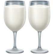 two glasses with milk sticker