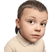 boy with black hair portrait sticker
