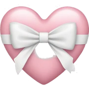 Pastel pink heart with white bow sticker