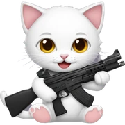 Kitten with guns sticker