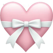 Pastel pink heart with white bow sticker