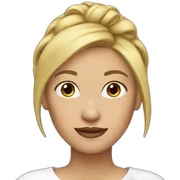 woman blond bun no eyes sticker