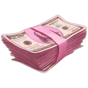 pink money flying  sticker