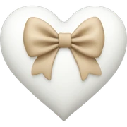 white heart with beige bow sticker