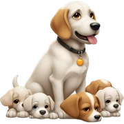A dog teaching puppies  sticker