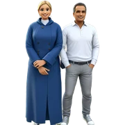smiling couple in the park sticker