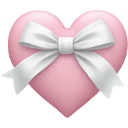 Pastel pink heart with white bow sticker