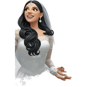 smiling bride in white dress sticker