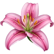 pink lily flower sticker