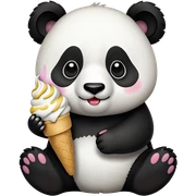 Panda eating ice cream sticker