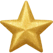Gold glitter star sticker