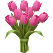 Pink tulip bouquet sticker