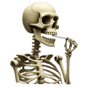 Skeleton smoking sticker