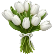 white tulip bouquet  sticker