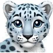 a pastel blue snow leopard sticker