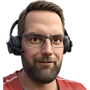 male portrait with headphones sticker