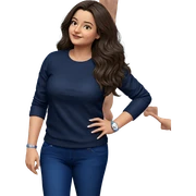 confident girl in denim outfit sticker